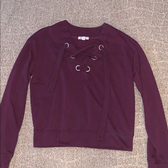 lace up sweater/ sweatshirt - Picture 1 of 2
